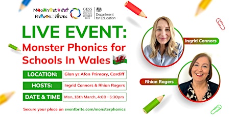 Primaire afbeelding van LIVE EVENT: Monster Phonics for Schools In Wales
