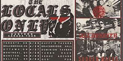 Hauptbild für The Locals Only tour featuring All Honesty, The DownCast & Sudden Waves