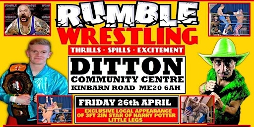Primaire afbeelding van Rumble Wrestling comes to Ditton - featuring 3ft 2in Little Legs -