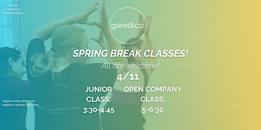 Primaire afbeelding van Garet&Co Open Company Class: Spring Break!