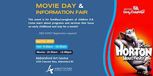 Imagem principal do evento Early Years Movie Day and Info Fair