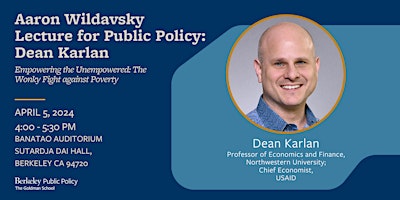 Primaire afbeelding van 2024 Wildavsky Lecture for Public Policy: Dean Karlan