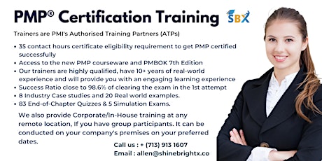 PMP Live Instructor Led Certification Bootcamp Prince Edward County, ON