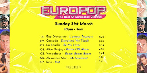 Imagem principal do evento The Best Of Europop