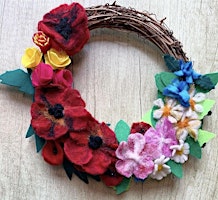 Primaire afbeelding van Felted Garden Flowers Wreath - Resist and Wet Felting