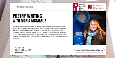 Image principale de Masterclass: Poetry Writing with Maria McManus