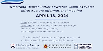 Armstrong - Beaver - Butler - Lawrence Water Infrastructure Meeting primary image