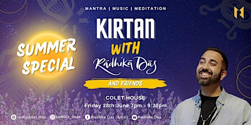 Imagem principal do evento Kirtan with Radhika Das & Friends | A Summer Special