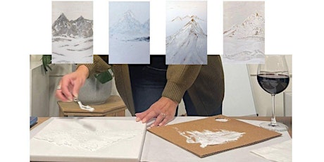 Texturized Mountain Painting Experience with Refreshments/Wine