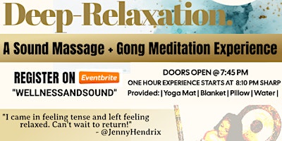 Immagine principale di Wellness + Sound | A Sound Massage + Gong Meditation Experience 