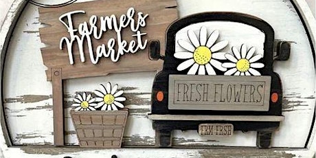 Farmer's Market and Bees Swappable Round Door Hanger *6pm Session*