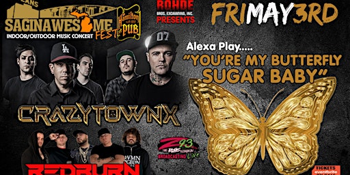 Imagem principal de SAGINAWESOME FEST 2024 w/z93.3 FEAT: CRAZYTOWN w/ Special Guests: REDBURN