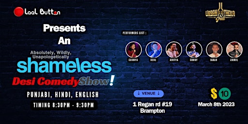 SHAMELESS  - A Stand Up Comedy Show primary image