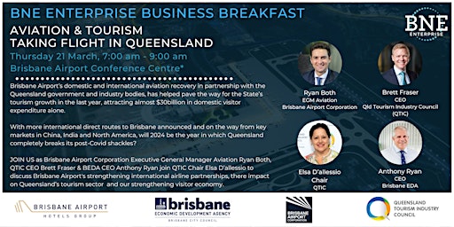 Primaire afbeelding van Business Breakfast: Aviation & Tourism Taking Flight in Queensland