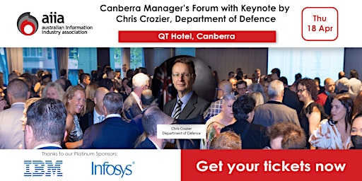 Imagem principal do evento Canberra Manager’s Forum with Chris Crozier, CIO, Department of Defence