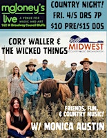 Primaire afbeelding van Cory Waller & The Wicked Things w/ Monica Austin presented by MCMO