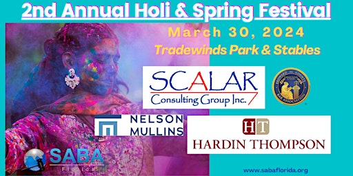 Immagine principale di The South Asian Bar Association of FL's 2nd Annual Holi & Spring Festival 