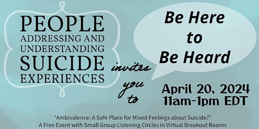 Imagem principal de People Addressing and Understanding Suicide Experiences Community Circle