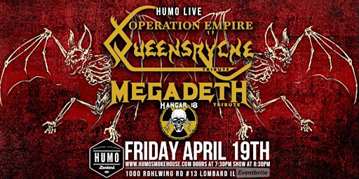 Imagem principal do evento Queensryche Tribute Operation Empire & Megadeth Tribute Hangar 18