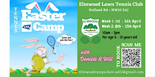 Imagem principal do evento Elmwood Juniors Easter Tennis Camps with Daniele & Will