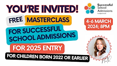 Free Masterclass: Successful School Admissions (HK) primary image