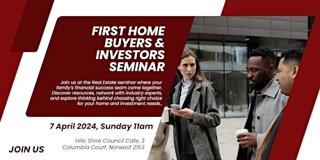 Primaire afbeelding van First Home Buyers & Investors Seminar