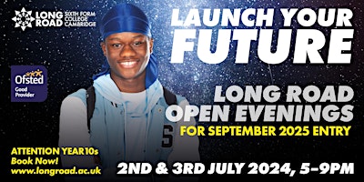 Imagem principal do evento Long Road Sixth Form College Open Evenings - Tuesday 2 July 2024