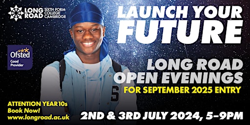 Imagem principal do evento Long Road Sixth Form College Open Evenings - Tuesday 2 July 2024