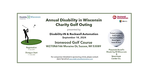 2024 Annual Disability in Wisconsin Charity Golf Outing  @ Ironwood GC primary image