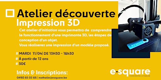 Imagen principal de Atelier Découverte - Impression 3D