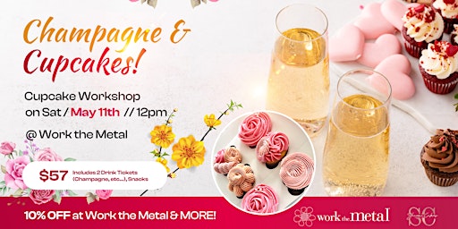 Champagne & Cupcakes: Cupcake Decorating Workshop w/ Shanna Cakes primary image