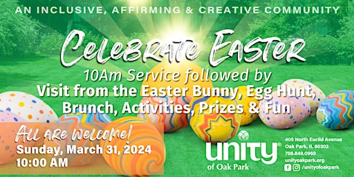 Easter Sunday Celebration Service with Egg Hunt, Easter Bunny & Brunch primary image