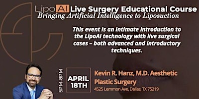 Hauptbild für LipoAI Live Surgery Educational Course: Bringing Artificial Intelligence to