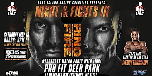 Imagem principal do evento Night at the Fights III: Fury-Usyk Watch Party