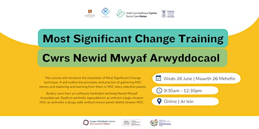 Image principale de Most Significant Change Training | Cwrs hyfforddi Newid Mwyaf Arwyddocaol
