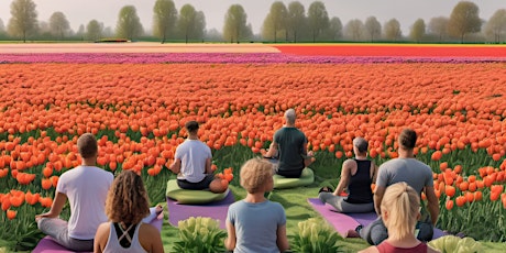 Pilates in a tulip farm