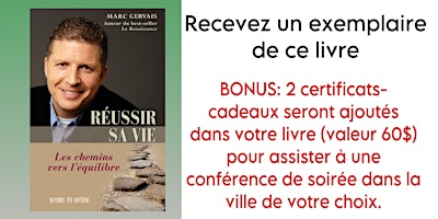 Hauptbild für Réussir sa vie - Recevez ce livre par la poste + bonus 2 billets