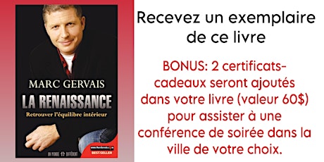 La Renaissance - Recevez ce livre par la poste + bonus 2 billets