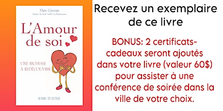 L'amour de soi - Recevez ce livre par la poste + bonus 2 billets