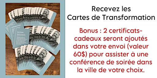 Imagem principal do evento Recevez - Les Cartes de Transformation par la poste + bonus 2 billets