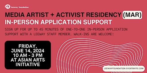 6/14 Media Artist + Activist Residency (MAR) Application Support primary image