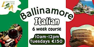 Hauptbild für (B)Italian Bgnnrs, 6 Tue's10am-12pm, April 9th,16th,23rd,30th & May7 & 14th