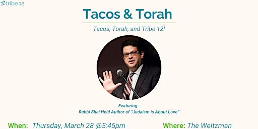 Primaire afbeelding van Tacos & Torah: Shai Held Edition