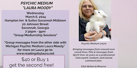 A Night with Psychic Medium Laura - Group Messages from the Other Side! primary image