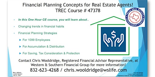 Financial Planning Concepts for Real Estate Agents & Investors!