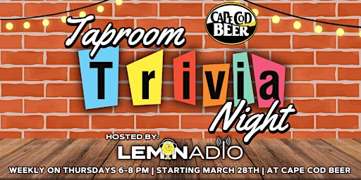 Imagem principal do evento Taproom Trivia at Cape Cod Beer!