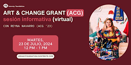 Hauptbild für 7/23 Art and Change Grant – sesión informativa (virtual)