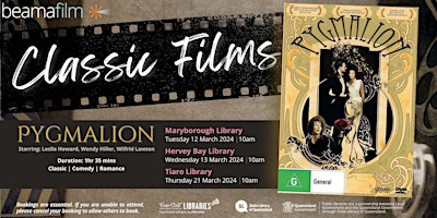 Imagem principal do evento Classic Film - Pygmalion - Hervey Bay Library