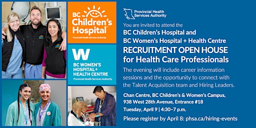 Primaire afbeelding van BC Women’s Hospital + BC Children’s Hospital- Recruitment Open House