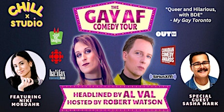 Primaire afbeelding van THE GAY AF COMEDY TOUR - Chill x Studio Vancouver,  Saturday April 6th